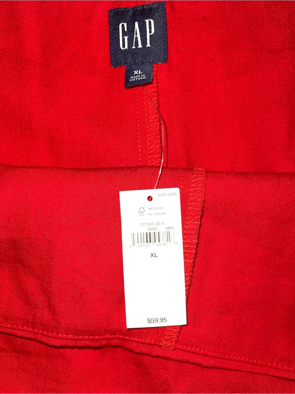 NWT Gap Linen-Blend Mini Skort Tomato Red XL - Picture 5 of 6